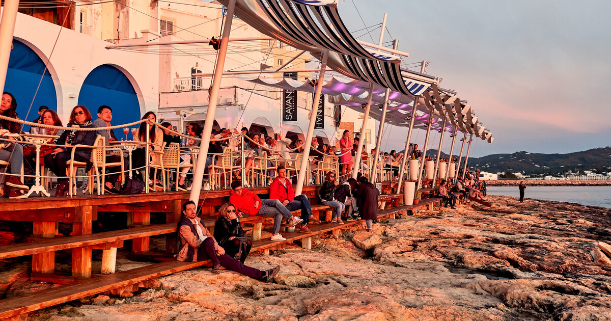 The sunset off Ibiza from Cafe del Mar