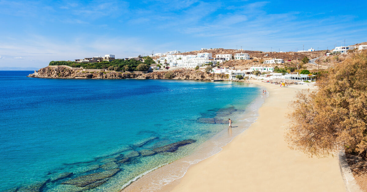 Einer der schönsten Strände auf der Insel Mykonos